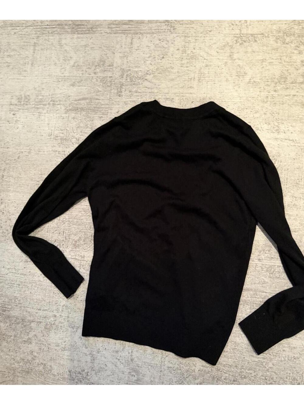 Quince Cotton Cashmere V Neck Black size small - Picture 7 of 7